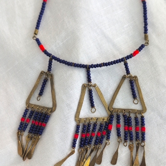 Vintage African Beaded Necklace - Picture 4 of 10